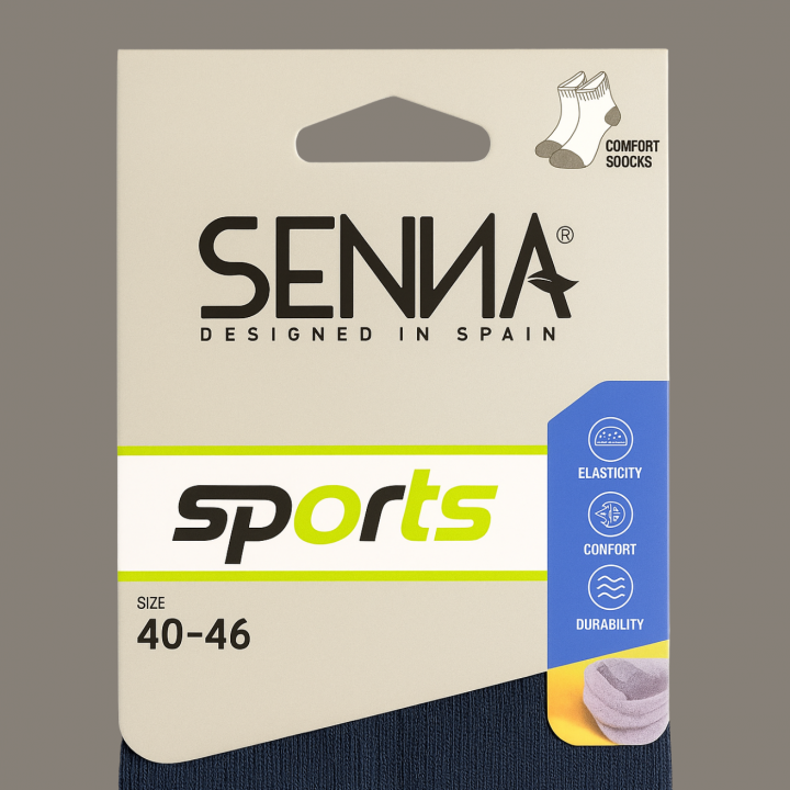 Packaging SENNA – vue de face – VPC Mania grossiste – lot cerclé avec étiquettes individuelles