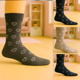 Lot de 3 paires de chaussettes femme SENNA – cœurs colorés assortis aléatoires – VPC Mania grossiste