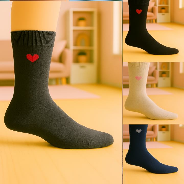 Lot de 3 paires de chaussettes femme SENNA – motifs cœur – coloris assortis aléatoires – VPC Mania grossiste