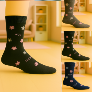 Lot de 3 paires de chaussettes SENNA – motifs fleurs Nice – coloris assortis aléatoires – VPC Mania grossiste