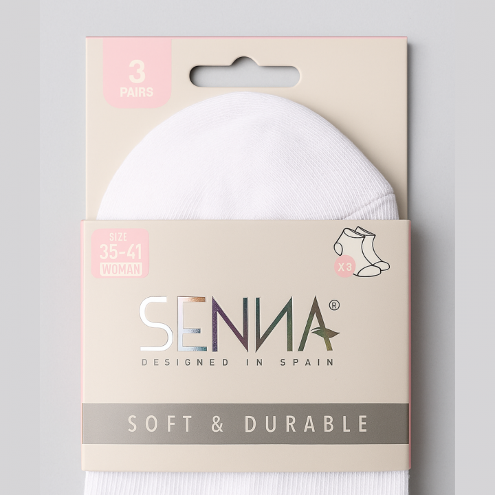 Packaging SENNA – chaussettes courtes femme – vue de face – VPC Mania grossiste