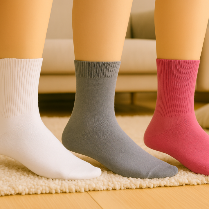 Lot de 3 chaussettes courtes femme SENNA – coton – coloris assortis aléatoires – taille 36–41