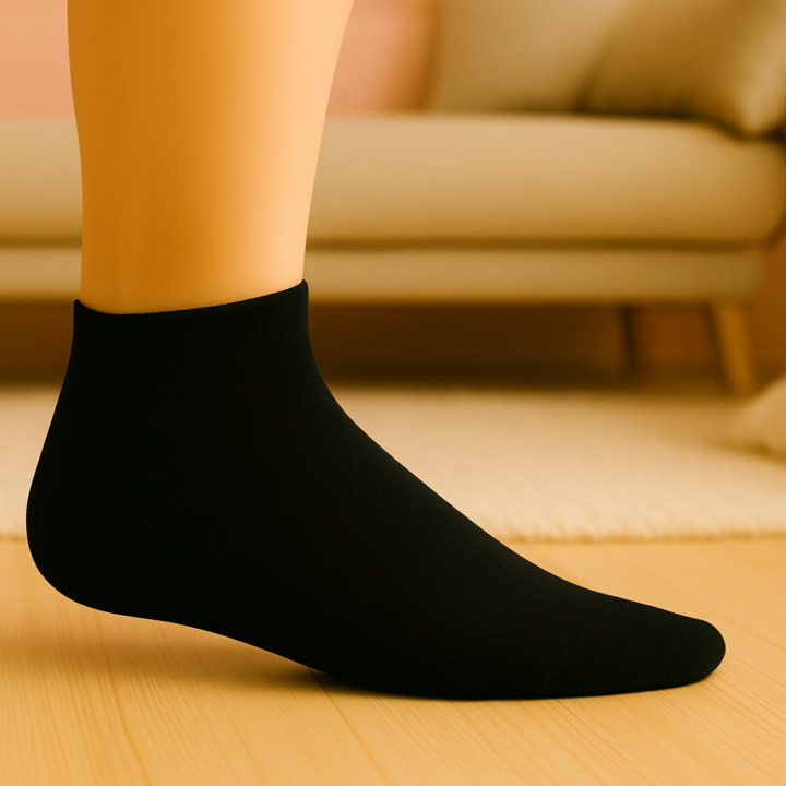 Socquettes femme SENNA noires – visuel lifestyle – VPC Mania grossiste