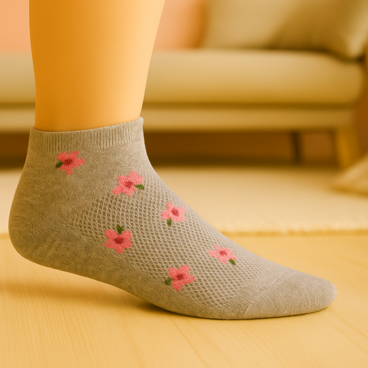 Socquettes courtes SENNA – modèle fleuri – VPC Mania grossiste