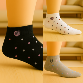 Lot de socquettes femme SENNA à pois – vue d’ensemble – VPC Mania grossiste