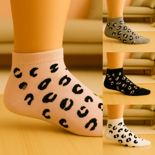 Lot de socquettes SENNA motif léopard – vue d’ensemble – VPC Mania grossiste