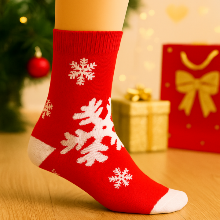 Lot de 3 paires de chaussettes unisexe SENNA – motifs Noël – coton 90 % – taille 36–41