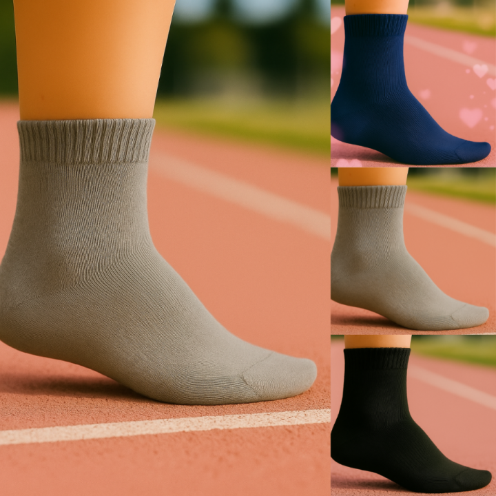 Lot de 3 paires de chaussettes courtes SENNA Sports – coton – doublure absorbante – Taille 36–41