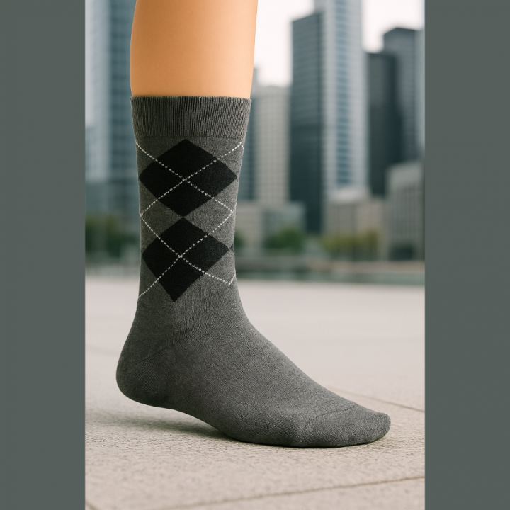 Chaussettes SENNA motif losanges – détails matière – VPC Mania grossiste