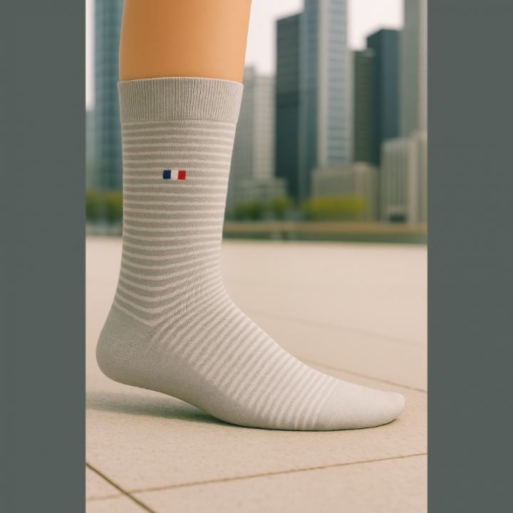 Lot de 3 paires de chaussettes coton SENNA de ville à rayures – mi-mollet – homme – taille 40–46 – élégantes et confortables