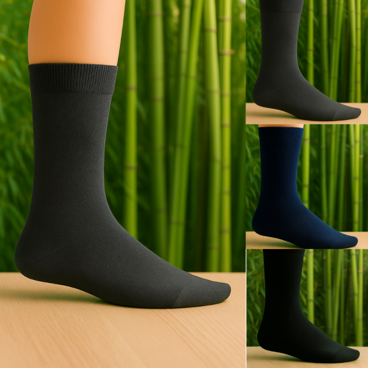 Lot de 3 paires de chaussettes bambou unisexe COSMO – mi-mollet – 40–46 – ultra douces et respirantes
