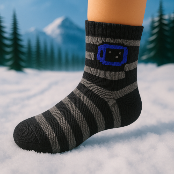 Chaussettes enfant thermiques SENNA rayées – vue secondaire