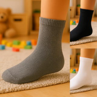 Lot de 36 paires de chaussettes enfant SENNA – unies – coton 90 % – tailles 21–26 / 27–31 / 32–36 – coloris assortis