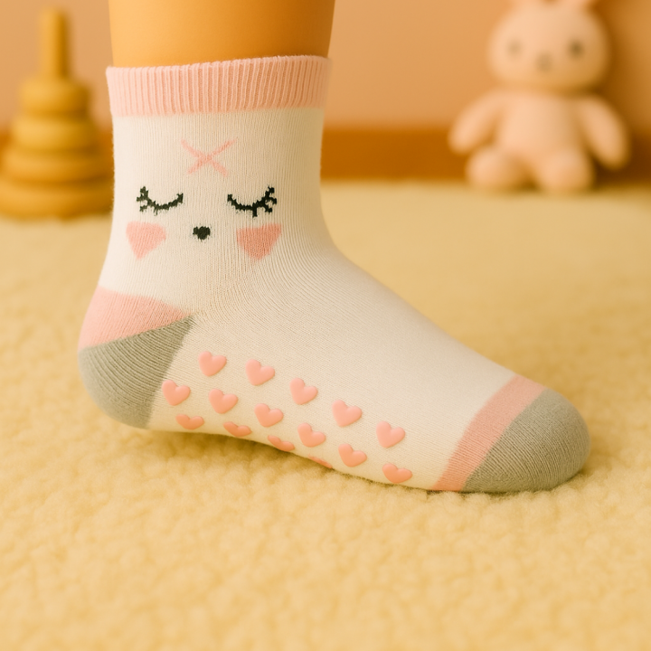 Lot de 48 paires de chaussettes coton bébé antidérapantes SENNA – 0/6m, 6/12m, 12/18m, 18/24m – motifs assortis