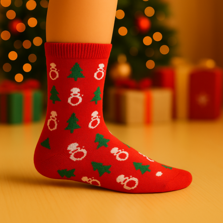 Lot de 36 paires de chaussettes enfant Noël SENNA – coton 90 % – tailles 21–26 / 27–31 / 32–36