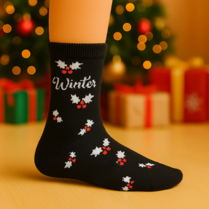 Lot de 36 paires de chaussettes enfant Noël SENNA – coton 90 % – tailles 21–26 / 27–31 / 32–36