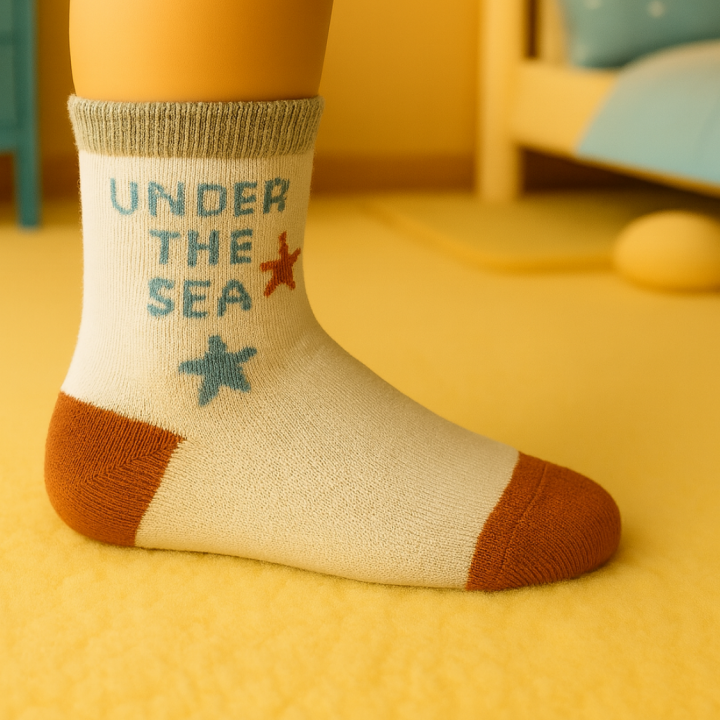 Image 7 : Chaussettes bébé SENNA motif étoile bleue – coton doux – visuel lifestyle