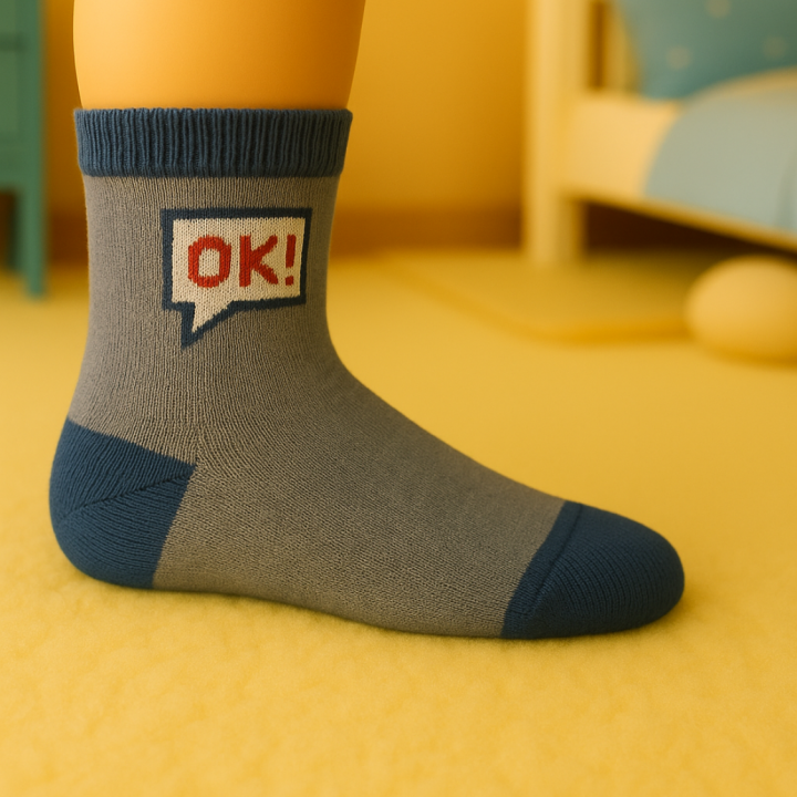 Image 3 : Chaussettes bébé SENNA motif OK – coton doux – visuel lifestyle
