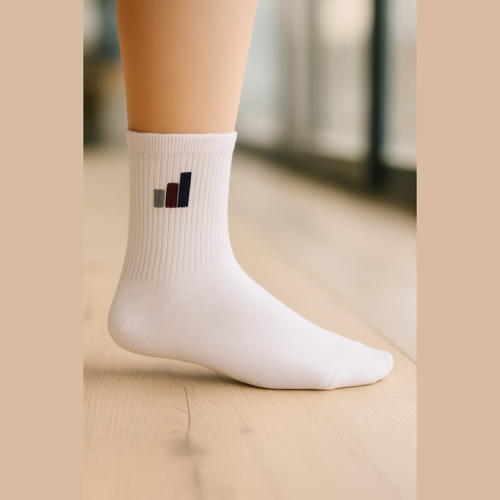 Lot de 3 paires de chaussettes courtes coton unisexe SENNA tricolores – blanc, gris, noir – taille 40–46