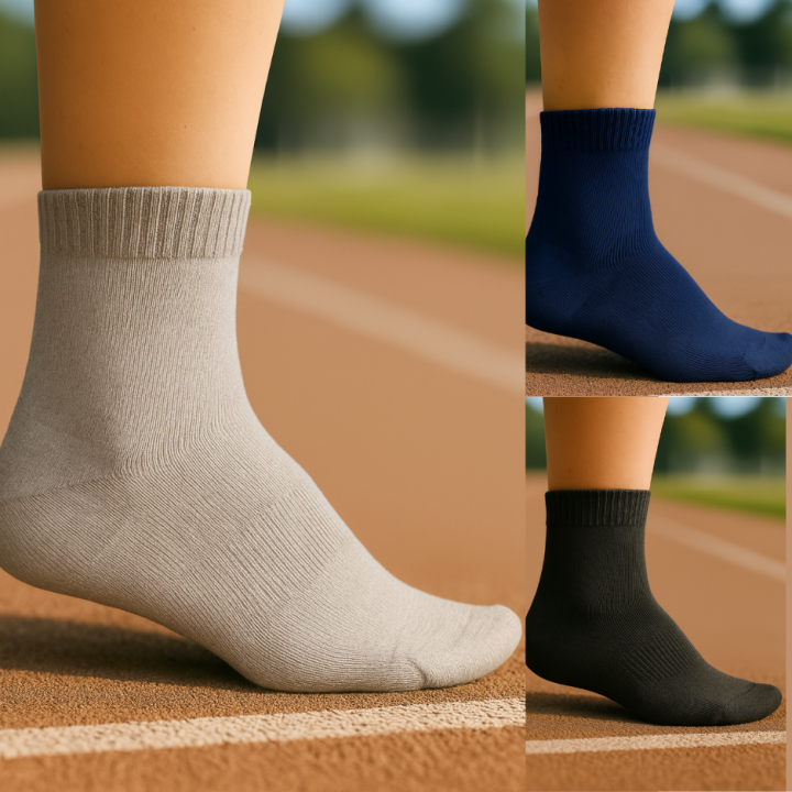 Chaussettes courtes unisexe SENNA en coton – visuel lifestyle extérieur – VPC Mania grossiste